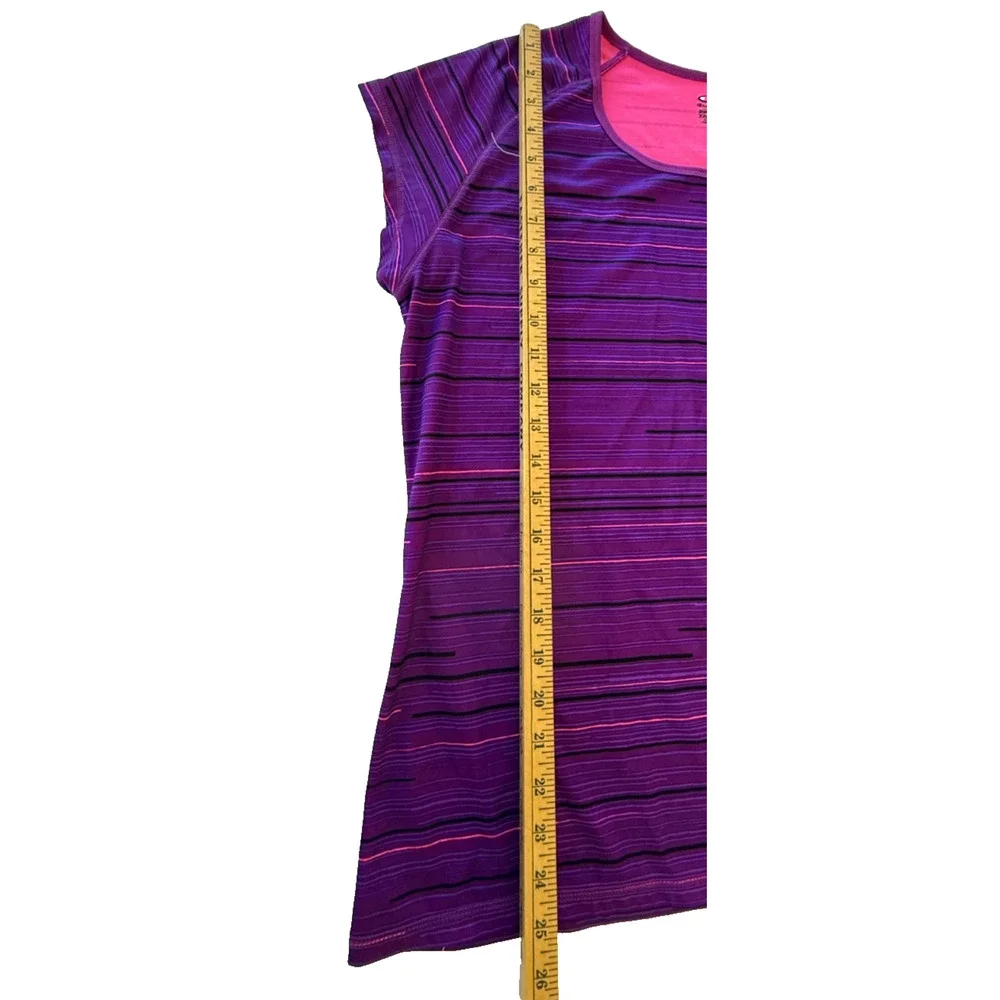 Champion DuoDry Athletic Shirt Women's 2XL Purple Striped Moisture Wicking Top